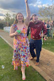 I wore this to a spring wedding and got loadsss of compliments! The dress was fun, colorful, and very flattering. As a tall girl, this was the perfect length! The straps loosened throughout the night from dancing but easy to tighten quickly. - Rachel M.