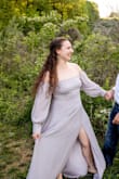 Wore this for my engagement photos and absolutely loved it! I'm 5'4", so it is a bit long, but that's to be expected. Everything else about this dress it literally perfect! - Bethany L.