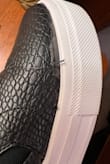 **Adding** Customer service did refund these right away even though they are far past the return date, so I do appreciate the great customer service! 

Not only is the fit a little narrow but the quality is poor. I have only worn them a handful of times since they make my feet hurt, and the black print is already peeling off. - Morgan O.
