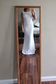 True to size. Love the material! Wearing this for my reception! - Samantha H.