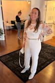 I absolutely loved this jumpsuit. I used it for my wedding rehearsal. I wish there was some type of sparkle on this outfit but it was easy to accessorize. - Courtney G.