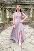 This dress was just as pictured on our daughter for prom. Soft, flowy, and very classy. Very beautiful dress. Great material. Very pretty back with cutouts! Love it! - Kari C.