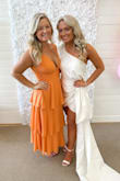 This is such a classy dress! Wore to my friends bridal shower and got SO MANY compliments! Runs a little small so size up! Im normally a Medium and the Large was still a little snug but I was able to make it work. - Cassidy R.