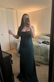 I ordered a size down from what was recommended since I'm hoping to lose a few pounds by when I need it and it fits PERFECT as is whether I lose anything or not. It's absolutely gorgeous - Amanda M.