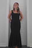 I bought this dress for a semi-formal charity gala and it was perfect! The quality is fantastic. I'm on the shorter side and wore a pretty small heel (maybe 2 inches) and the length was just right, so it may be a little shorter for someone tall (the front is shorter than the back). The back was too low to wear a bra so I went with pasties. I got tons of compliments on it and felt great all night, whether I was sitting down or dancing. - Kaley G.