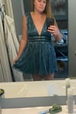 Fun material, but unfortunately sizing was off for me. I'm typically a medium in the ribs/bust and a large in the hips, so should have gone with a medium. - Kelsey W.