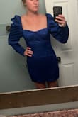 Great material, very fun and flattering for me. Haven't worn to an event yet, but keeping anyways. I'm typically a medium in the ribs/bust and a large in the hips, and this was fitted well, so if between sizes, probably size up - Kelsey W.