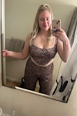 I wish the back was as long as the front of the top, it feels more like I'm wearing a bralette. Very comfortable, feels like pajama material! My chest fits perfectly with and without a bra, but I could not imagine this working for a larger chested person (I'm 38D). Overall still cute and I love matching it with the pants. - Jilian C.