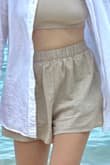 They are comfortable and not see-through. Even though the size seems right for me, the waistband is tight and rather rough, I will have to loosen it. The shorts' legs are wide, so they look much better with slim tops. In general, I'm satisfied with the purchase - Ira K.