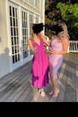 This dress was classy and stunning!
I loved the deep purplish color - perfect for a summer wedding! The tiered layers were light and still flattering! 100% get it! Didn't even need to wear a bra! In some lighting the dress is more pink and in others, it's more of a purple! - Noelle Z.