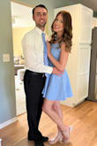 Needed a dress for a wedding that I attended six weeks after having my third baby and this one was perfect. I wore a medium and it fit great. The color was perfect for a spring wedding. Comfortable too! - Samantha M.