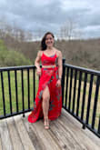 It is extremely hard for me to find dresses to wear because I work out and many things that fit my waist don't fit my upper back/shoulders. The wrap around waist and the tie back on this set made it perfectly fit! - Melissa G.