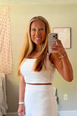 Went perfectly with the pants. Not too tight
Could still wear a bra with it too - Charissa G.
