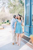 This dress was perfect as my second outfit for my engagement photoshoot. A little boob tape held everything in place. The movement of the little cap sleeves was my favorite. - Abigail R.
