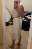 This fits perfectly and is surprisingly comfortable. Couldn't be happier, the material is quality I wanted it not so tight. Could've gone with a medium but this is cute I like this fit - Ashley P.