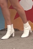 I got a lot of compliments when I wore these for my bachelorette party in Austin. I walked in them for 6+ hours and they never hurt my feet. Would recommend if looking for a pair of white boots! - Lindsey P.