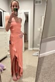 loved this dress! All of the reviews that it's a perfect length for shorter folks is true, I always have to hem dresses from Lulus about 6 inches, this one doesn't need it. Fits true to size, and is super flattering. Unfortunately, I  bought this for a bridesmaid dress and it was more peachy in person than blush, so I did have to return it. Definitely recommend the style, though! - Leah G.