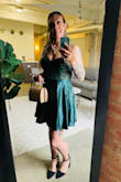 Great fit! Top fabric can be a bit scratchy, but for the night out it was fine. Paired it with a leather jacket and black stroppy heels for the perfect ladies night out. - Jessica B.