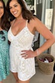 I could have worn a medium but I'm glad I sized up to large for a little more room in the legs and hips. Great padding so I didn't need to wear a bra. - Nicolette G.
