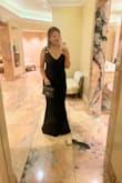 The fabric was surprisingly luxe, the fit felt custom. The only problem (however it's not an issue AT ALL, just something to note) it's VERY long. I am 5'1 and I could have taken 4-6 inches off the length. I chose not to, because I was worried it would affect the silhouette, so I just wore SUPER tall heels. - Amy C.