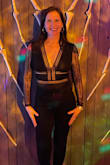 I was slightly concerned that I wouldn't be able to wear a bra with the bodysuit, but with a little fashion tape, it worked perfectly. Also, the back bottom is a French cut which, if you have a bit of a booty, makes it difficult to stay in place. Overall I loved it and received many compliments. - Lisa C.