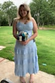 Got this dress for my sister. She will be wearing this as a bridesmaid dress at my wedding. It looks absolutely stunning on her!! The tie on the back is a nice touch as well. Would definitely recommend! - Paige S.