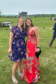 I purchased this dress for a friend's outdoor spring wedding and it was a hit! Received many compliments. The adjustable straps were helpful as I have a small chest so did not fill it out completely. I did safety pin the front together as when I sat down it had a tendency to shift more open than I wanted. The length was perfect for me! Plenty long enough to wear 2" heels. The dress is comfortable, easy to move in, and good quality. The underlayer is thick, which I like but it does make it a little less breathable. All around pleased with this purchase! - Melanie O.