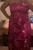 Bought this dress for a wedding. It fit a little loose and big but it worked. However, after only wearing it for 2 hours the dress ripped at the top seam even tho it got very loosely. There are also lots of loose string pulling. Very very disappointed in the quality especially for the price. - Jessica M.