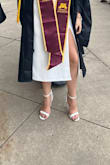 I usually wear a US 8.5 in Adidas and this one fit perfectly with an 8. Though it became unbearable to walk for long on my graduation day. I paired these with my Lulus dress. - Simran S.