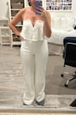 Love this jumpsuit. The material isn't as thick as I thought it would be- but it works because of the top being double material. - Lauren B.