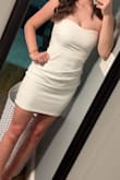 I was very skeptical about buying this dress because there were no picture reviews. I ordered the medium due to my height and my body shape. I bought this dress for graduation and it fit like a dream. This dress is super comfortable and I couldn't have ordered a better dress! I am super pleased with my purchase! It's well made and I know that I will get a lot of wear out of it because of the versatility. If you're thinking about buying this dress, definitely buy it! :) - Kenley E.