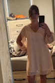 Love this dress had to send back a small and get xsmall cause it's a loose fit. Hides the tummy well. Hard to get wrinkles out I'm not good with an iron - Amy S.