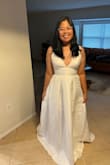 My wife finally found a dress that fit well, was super flowy, and was something she was able to dance around in without issue.
We've tried for months to find a wedding dress that was more than a single use dress as well as being elegant. We found this one and loved the look but as with anything online had reservations about what we saw online. We took a risk but felt good about it given the return policy and are glad we did. It highlighted her waist nicely which draws lots of attention to it, its larger straps made it so she could wear a bra and not have to worry about straps and it has pockets.
She tried dresses from all over and price ranges and was super impressed that for $100, a dress could be found that checked all the boxes. Thank you, Lulus! We started this dress adventure in November of last year and are so happy can safely put it behind us. Now all steam ahead to the wedding in October. - Jacob M.