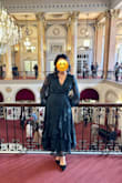 I am usually a small. It runs a bit tight so I sized up to a medium for a better bit. No stretch to the material. It's a beautiful dress, I loved it I got so many compliments on it. I didn't alter it. I'm pretty short and I felt the length was great. Highly recommend it. I bought full price at the time, it was worth it! For a wrap dress it's one of the best I've worn once you figure out to properly close it - Celeste L.