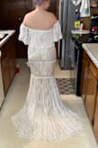 Bought this dress for a beach wedding in Maui! Fits perfect, hugs all my curves just right! Length of dress in front is perfect, sweeps the ground! - Amanda H.