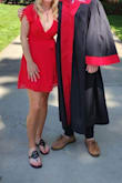 Love the texture of the dress and that it was lined. Also was nice it was a wrap dress so didn't feel constricted.  I thought was a little too low cut for my age 53 but my husband thought it looked great so I went with it.  Pictures turned out good and don't feel it looks too revealing for my son's graduation!! - Natasha S.