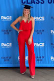 I wore this outfit for graduation and I was a stunning lady in red!! I got so many compliments. It fit like a glove and was the perfect length even with heels. - Madisyn F.