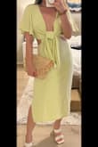 Love this dress! I am usually between XS and S in Lulus and went with a S. There is no stretch so it's pretty true to size. It was very wrinkly when it came so I will need to steam it before wearing out. Going to wear it to a beach wedding! - Jessica S.