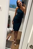 This dress is super flattering from every angle! I feel so confident sexy and bold in it and I'm ecstatic. The fabric stretches a bit so it will fit everyone, and it's the kind of dress that you know will look amazing on everyone! - Maya G.