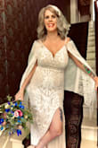 This dress was perfect.
We had a private intimate ceremony at a local mansion that was restored to its former glory.
We were their first wedding.
I did buy a Fri fed silk shawl to wear with it and pinned it to the dress so I could either wear it on my shoulders or behind me. I got so many compliments on the dress and how it was perfect for our venue. - Jan D.