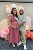 Wore this for my baby shower. Usually wear a L, but it was waaay too small around the bust and huge around the arms. I had to size up and use body tape to get it to stay, but I think it's beautiful so worth it. - Valentina A.