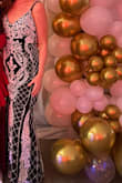 this dress is gorgeous and fit so well. the pattern of the beading and sequins emphasize the waist and hips - Shannon D.