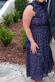 I ordered this dress to wear to a wedding and I loved it so much. It was flattering and I loved the high neckline, the bust wasn't too tight and the dress was very flowy and breathable. I would have liked it to be a little shorter, but I'm short so it would be the perfect midi dress for someone over 5'5". - Suz K.