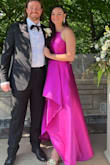 I wore this to a black tie wedding and got compliments all night!  I ordered a M and it fit perfect.  If you have a bigger chest it might be tight so size up but I highly recommend this dress! - Danielle M.