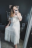 I love this dress! Fits true to size & is very nice for a boho look. A bit see through when in white but nothing the right undergarments can't fix. - Molly V.
