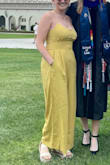 Super cute, wasn't sure yellow is my color but I wore this to my cousin's graduation and it was so comfortable. It was cloudy and 65 degrees so it was nice having my legs covered. Fabric feels like good quality - Adriana S.