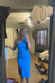 This was so cute and I thought I would love it for a wedding I'm attending in June. But I am not a fan. It is too big yet a small one would be too small I think. It has extra fabric and scrunched in all the wrong spots. It is longer than expected too. I will be returning. - Allie W.