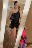At first glance when the dress arrived, I was a little hesitant because the dress seemed to be completely see through but with the sequins you couldn't even see anything! I have a larger chest and was able to wear this dress without a bra as it fit perfect! Extremely flattering and I LOVED it! - Bailey S.