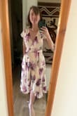 The dress fit nicely but just wasn't my style. Needs a pin in the front to keep it from coming open up top. - Kendall J.