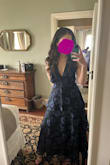 This dress was absolutely perfect for my best friend's wedding. I was amazed I didn't need to get it hemmed because I'm short, but it fit beautifully with and without heels. The only thing that I felt was necessary to feel totally comfortable with the plunging neckline is using boob tape from Amazon. Worked beautifully. I love that the dress doesn't feel heavy either. Got a ton of compliments! - Laura S.